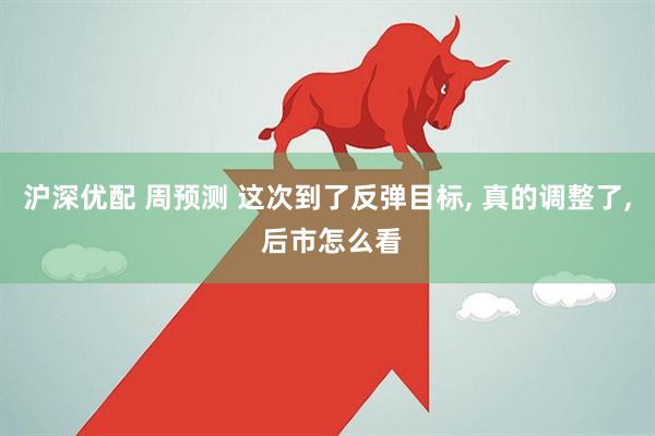 沪深优配 周预测 这次到了反弹目标, 真的调整了, 后市怎么看